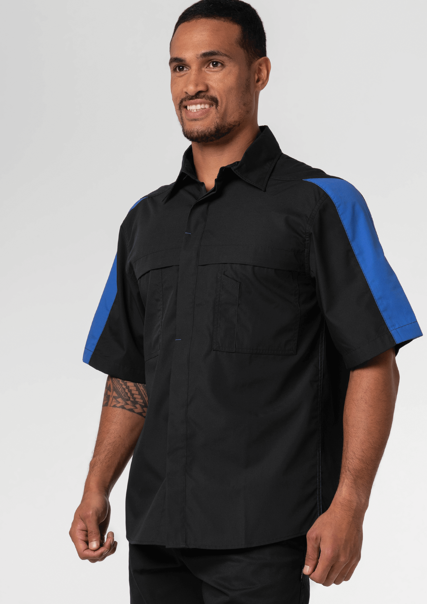 ShirtsPit Crew Short Sleeve Two-Tone Work Shirt